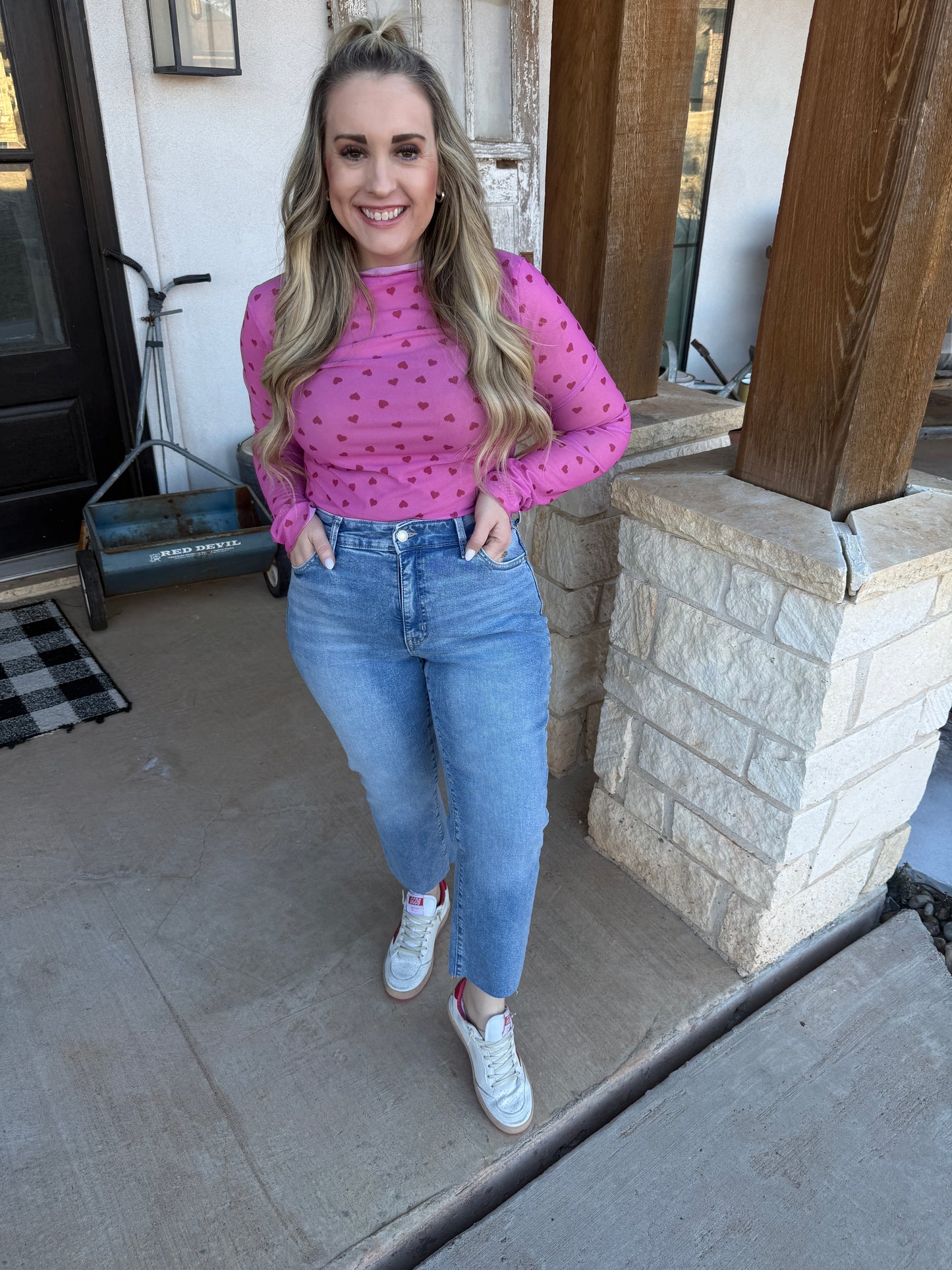 Pick Up - All Heart Mesh Top
