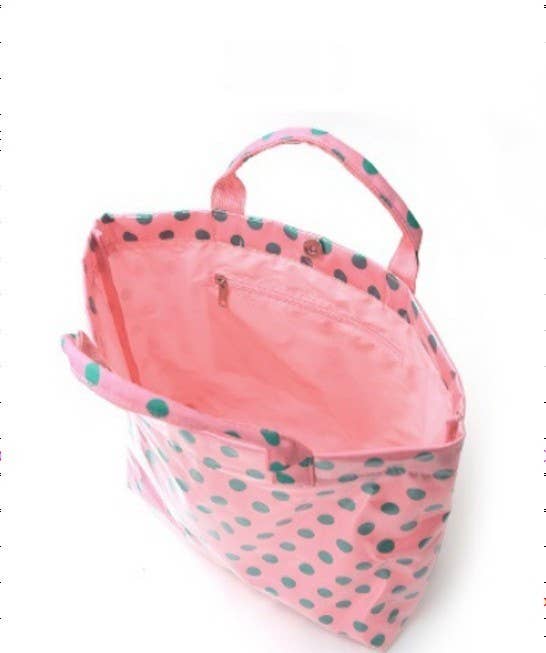 Pick Up - Large Polka Dot Vinyl Tote Bags
