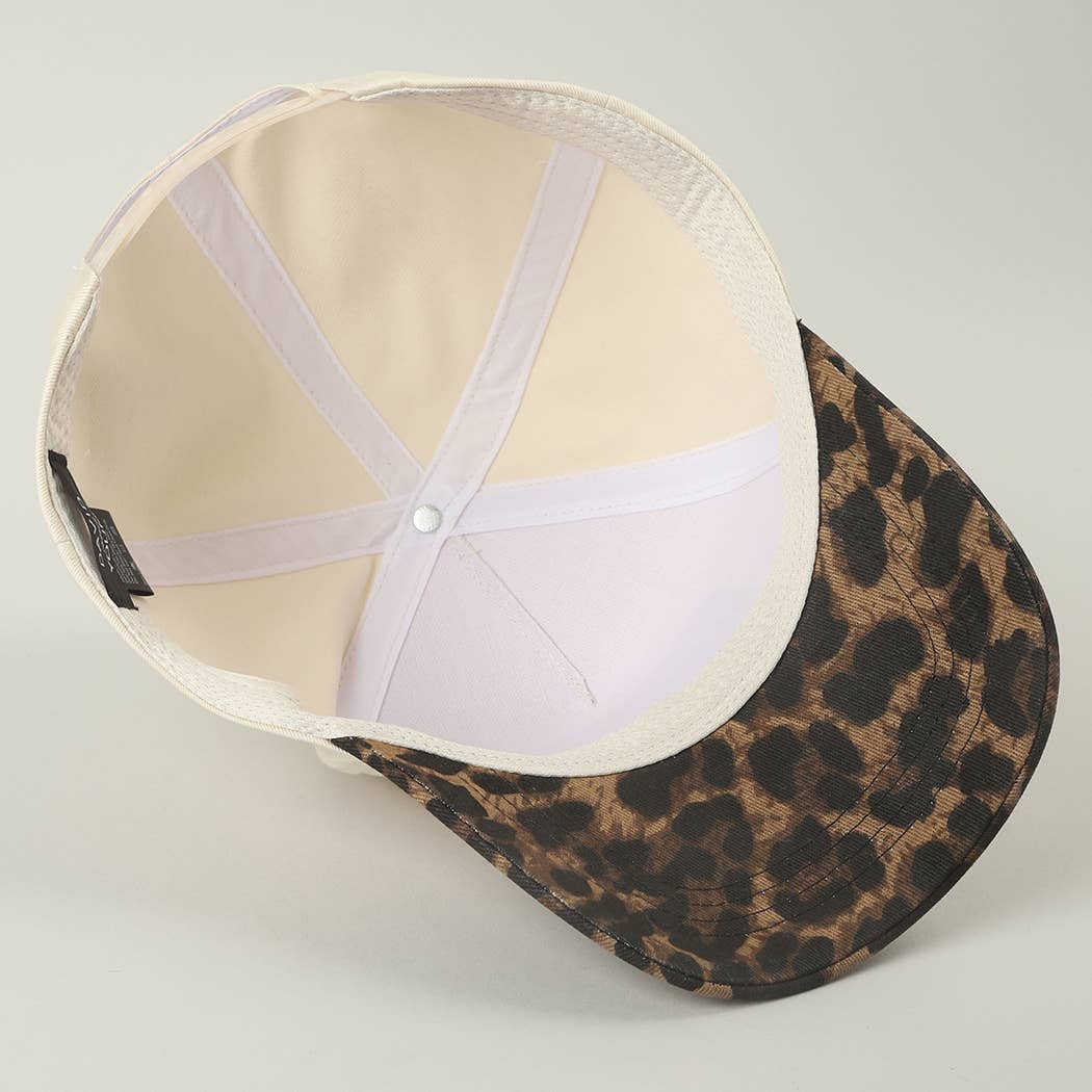 Pick Up - Howdy Darlin' Embroidered Leopard Brim Trucker Hat