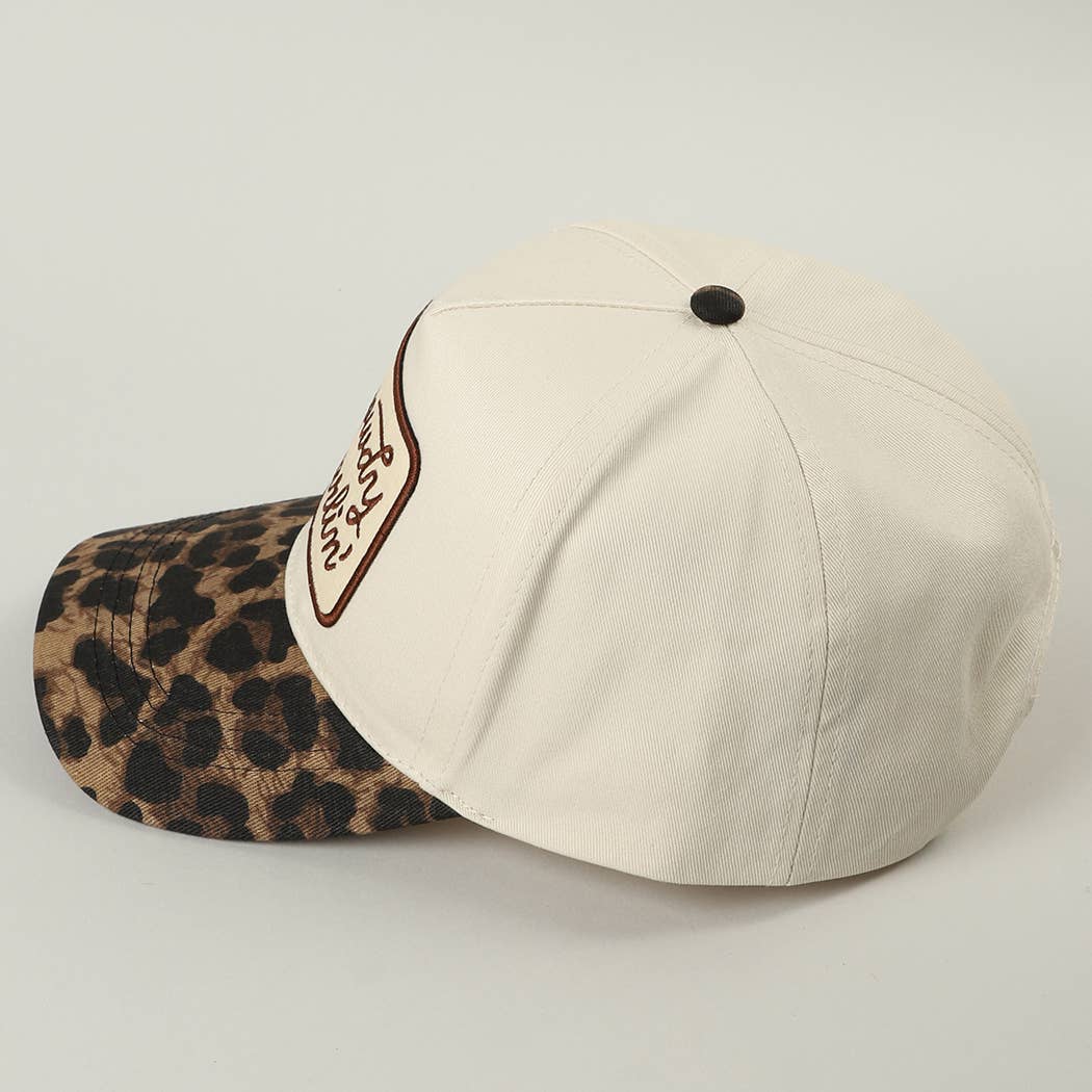Pick Up - Howdy Darlin' Embroidered Leopard Brim Trucker Hat