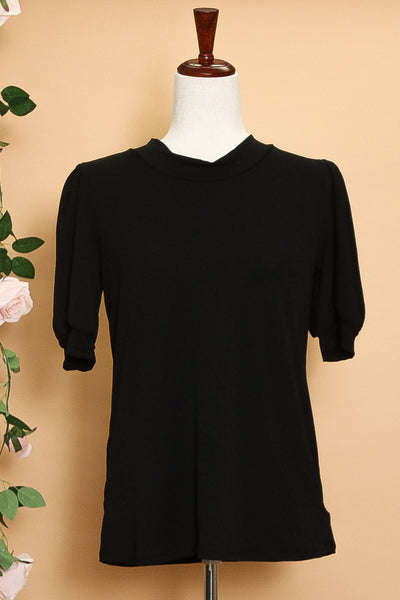 Pick Up - Black Puff Sleeve Blouse