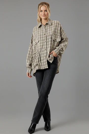 Pick Up - BUTTON DOWN PLAID SMOCKED POCKET SHIRTS