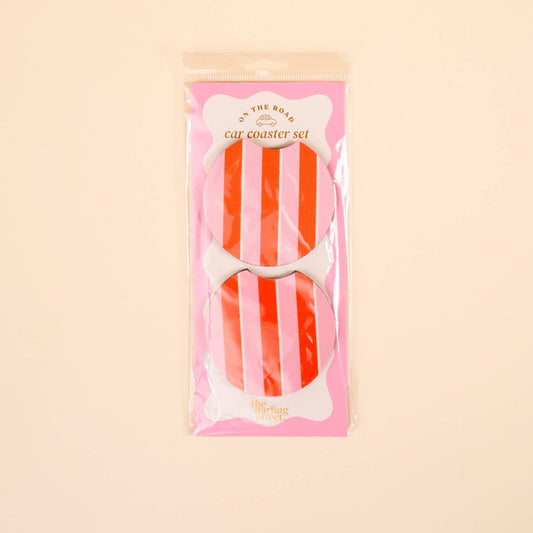 Pick Up - Pink On the Road Car Coaster Set
