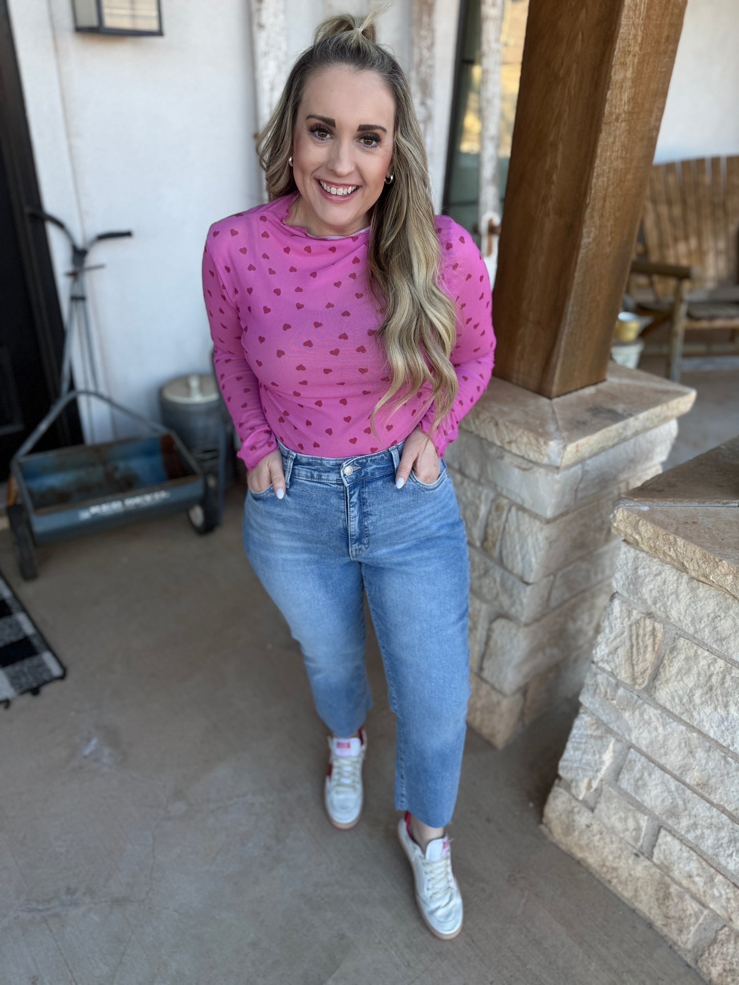 Pick Up - All Heart Mesh Top