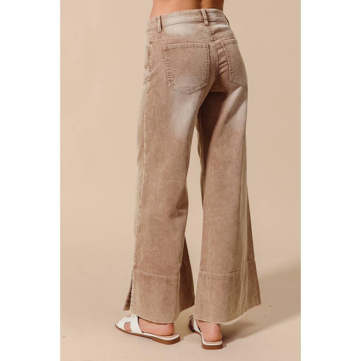 Pick Up - WIDE LEG FLARED WASHED CORDUROY PANTS