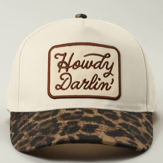 Pick Up - Howdy Darlin' Embroidered Leopard Brim Trucker Hat