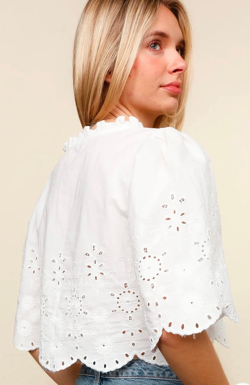 Pick Up - Sweet Magnolia Eyelet Top