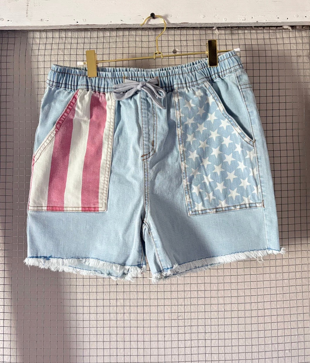 Pick up - Flag Pocket Drawstring Shorts