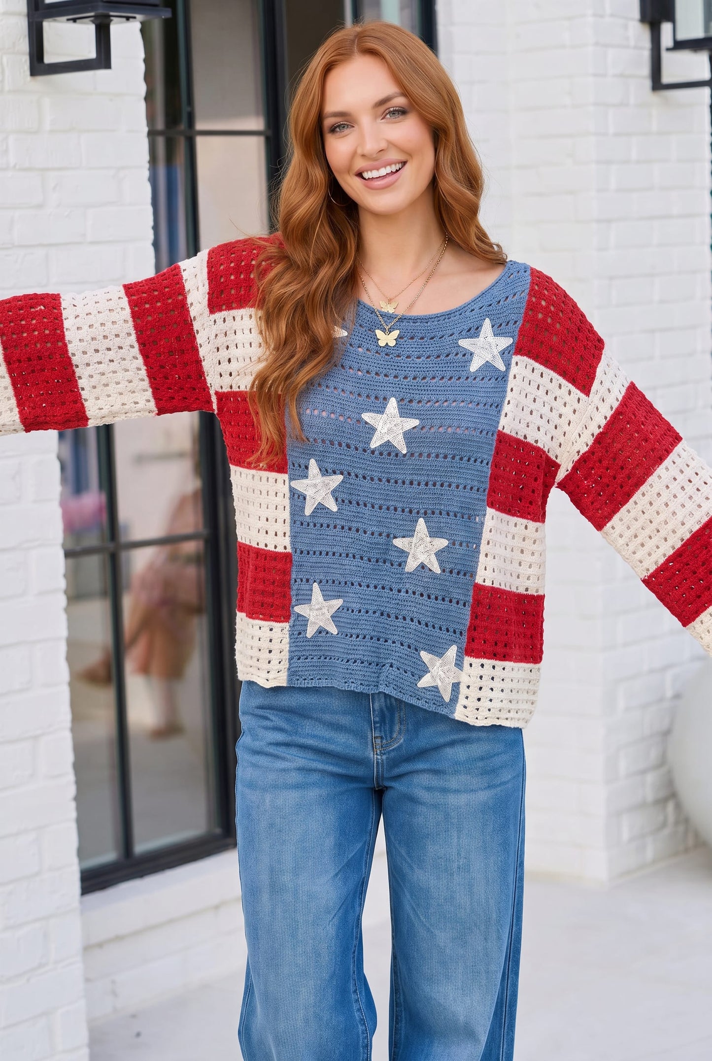 Pick up - Stars and Stripes Crochet Sweater