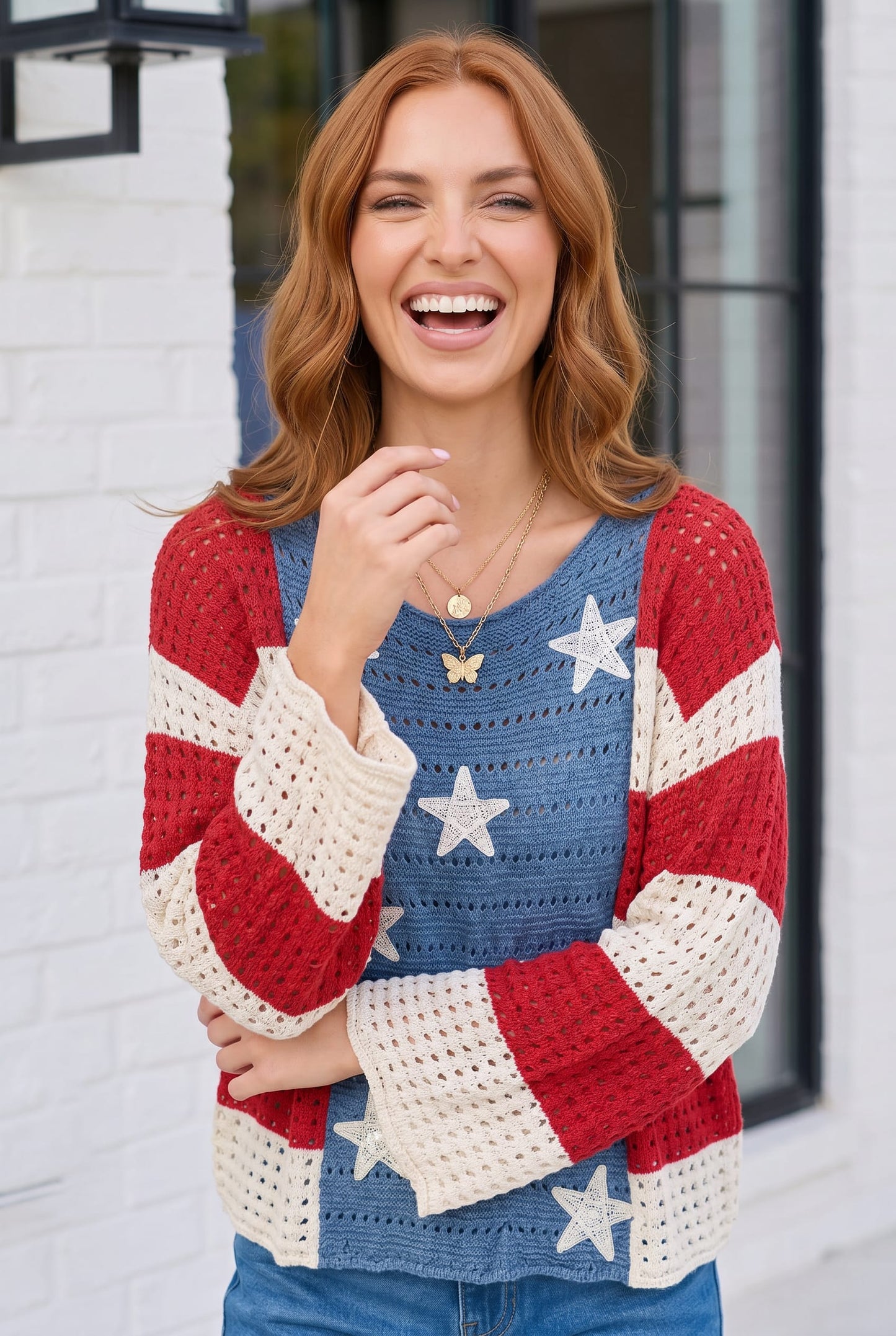 Pick up - Stars and Stripes Crochet Sweater