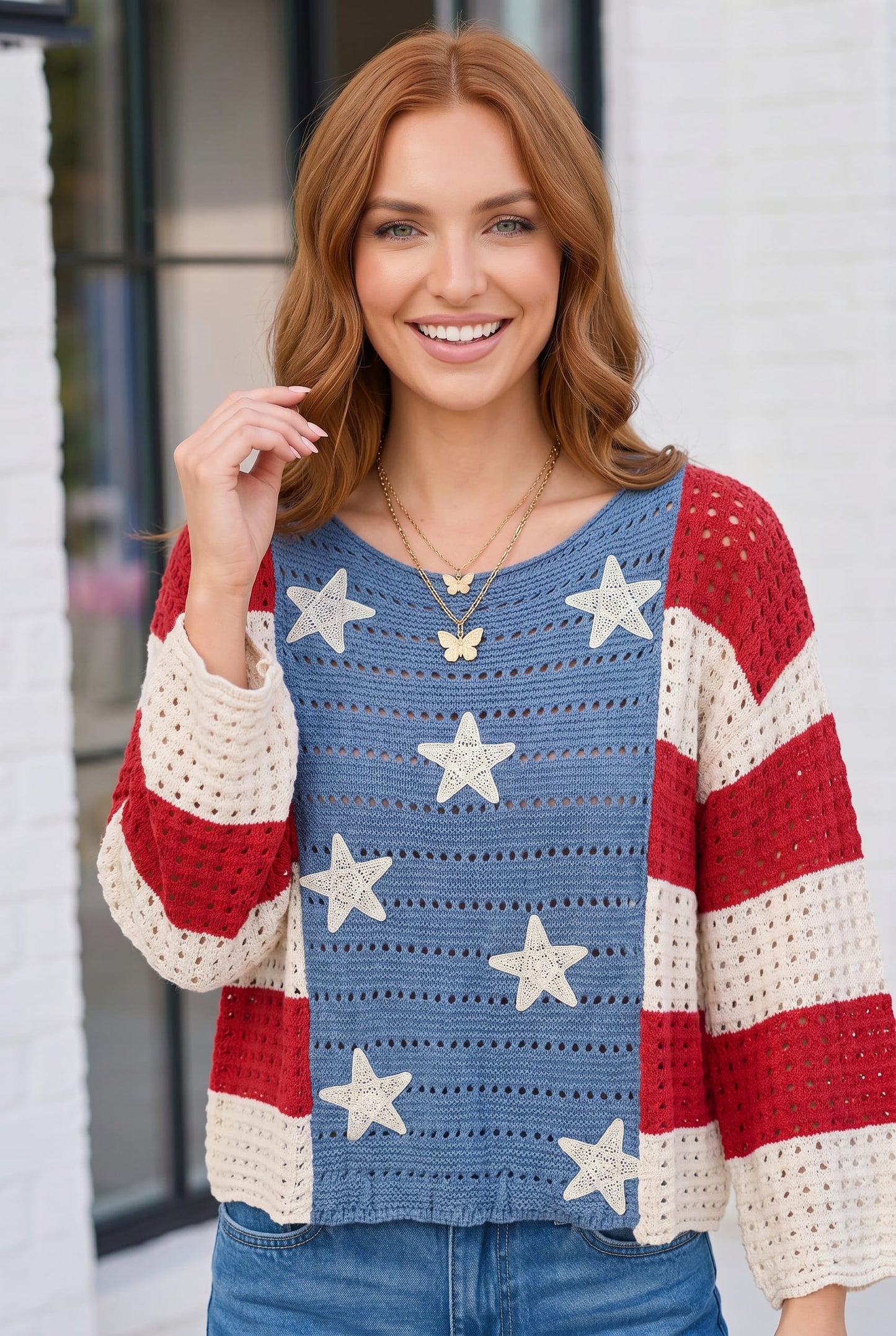 Pick up - Stars and Stripes Crochet Sweater