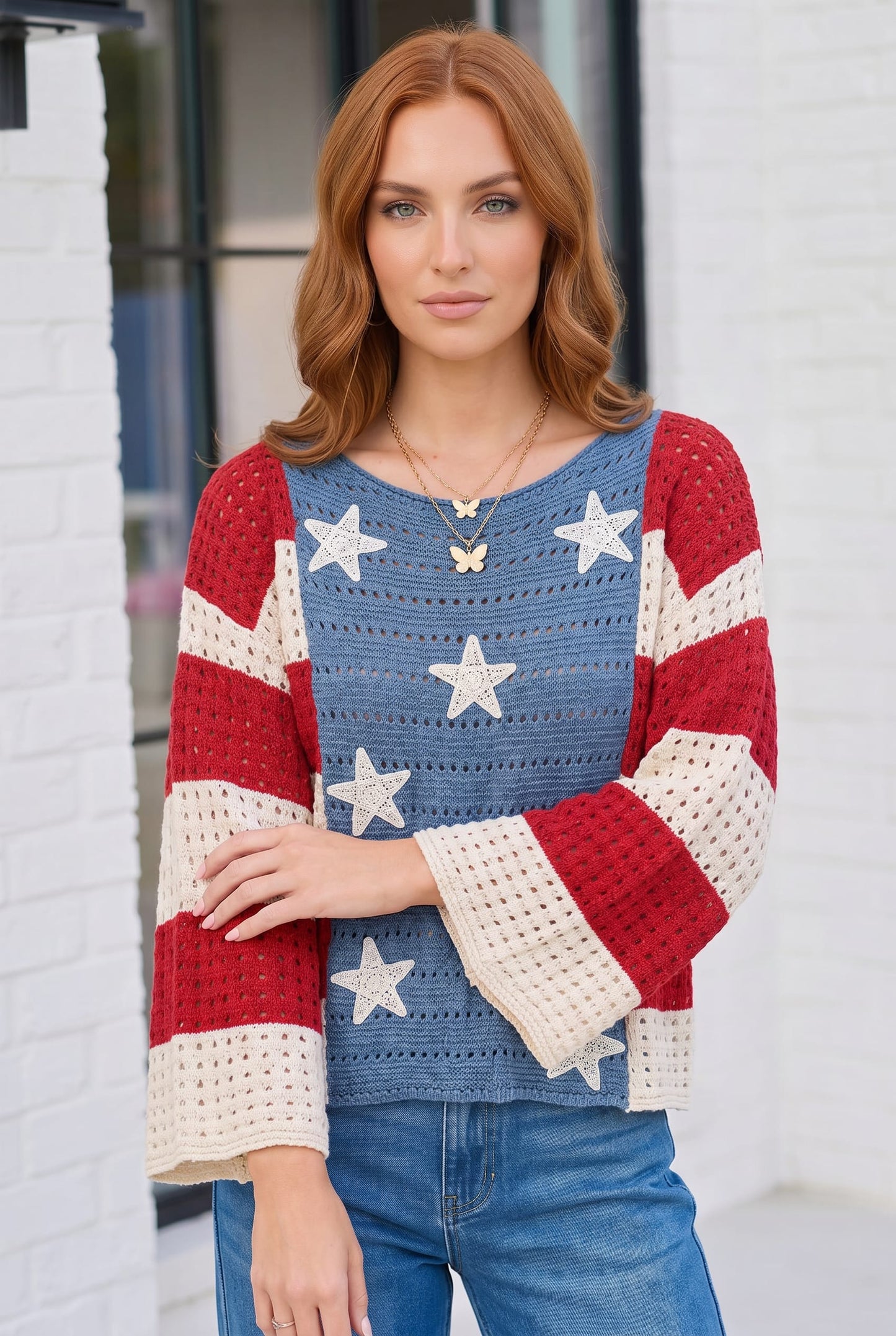 Pick up - Stars and Stripes Crochet Sweater