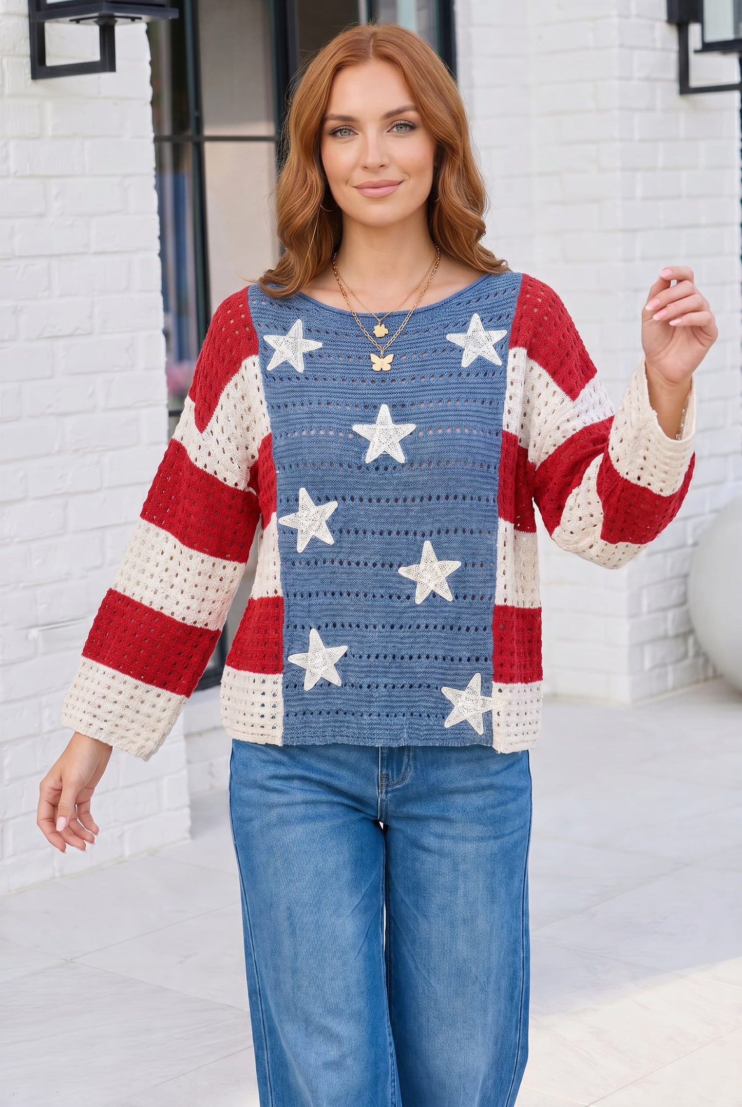 Pick up - Stars and Stripes Crochet Sweater