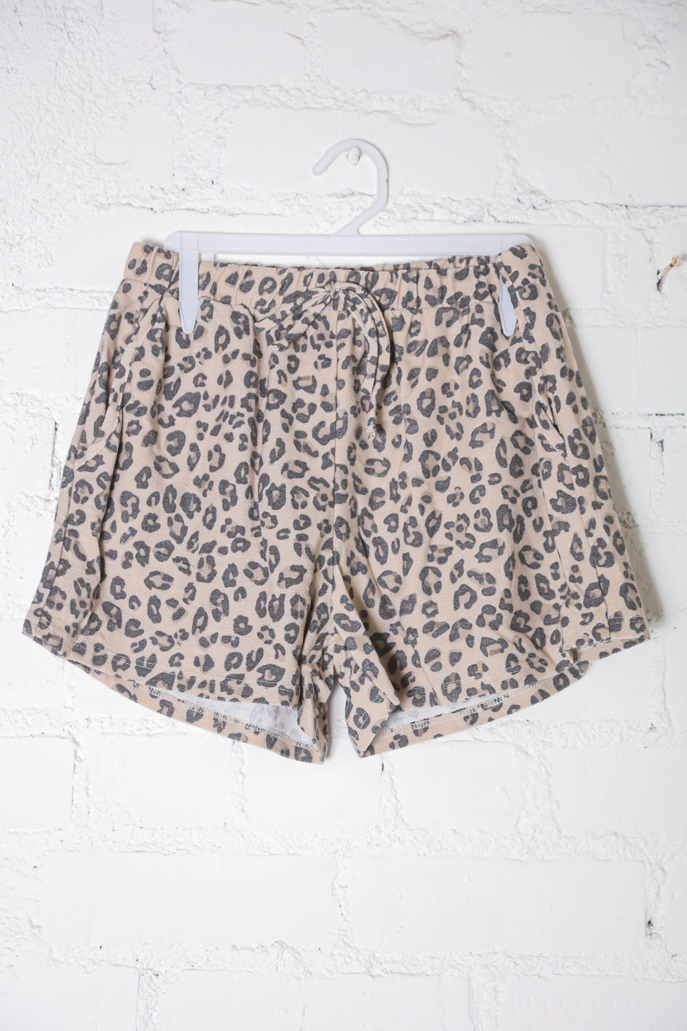 Be Bold Taupe Animal Print French Terry Pocket Shorts