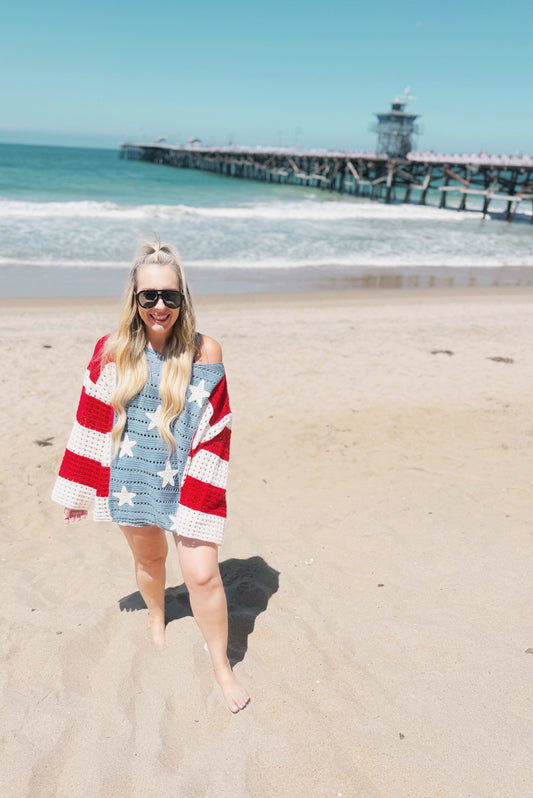 Pick up - Stars and Stripes Crochet Sweater