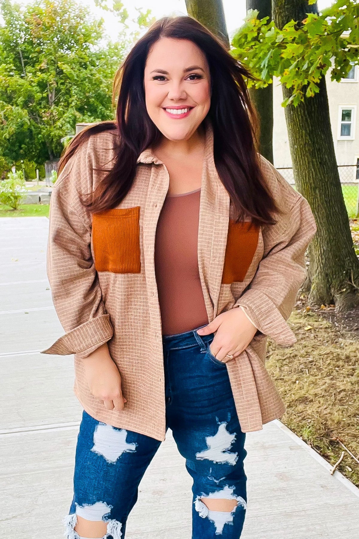 Pick Up - Start You Day Rust Flannel Plaid Oversized Shacket