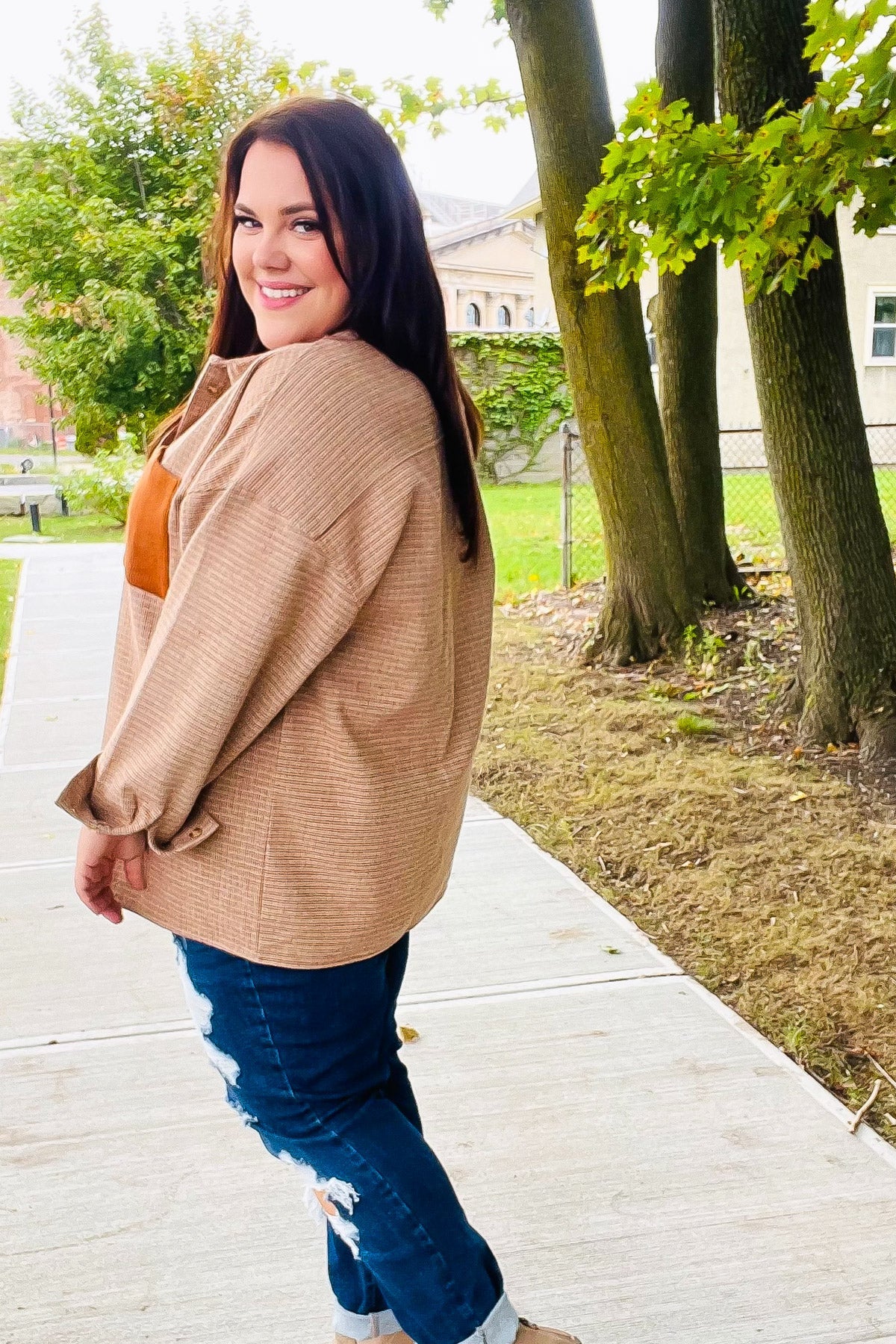 Pick Up - Start You Day Rust Flannel Plaid Oversized Shacket