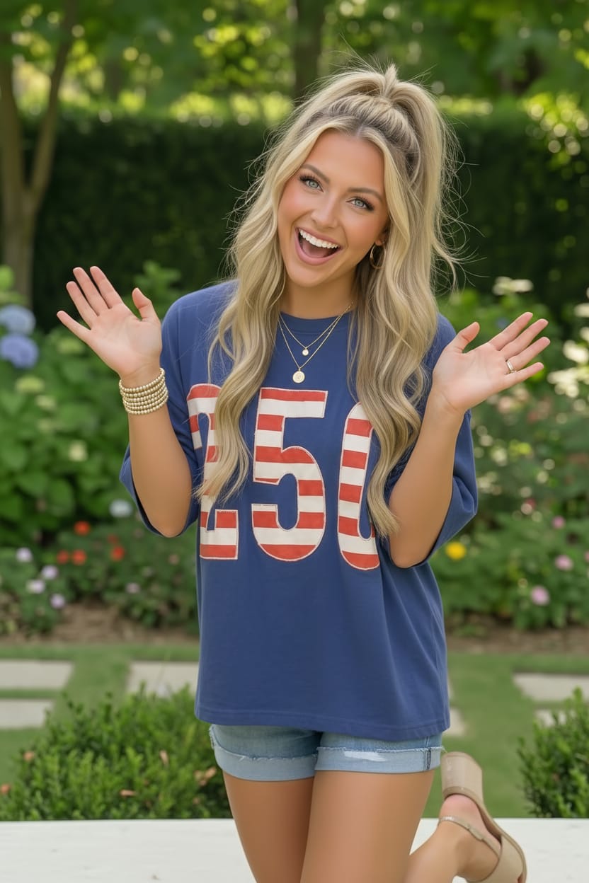 Pick Up - Blue Stars and Stripes '250' Top