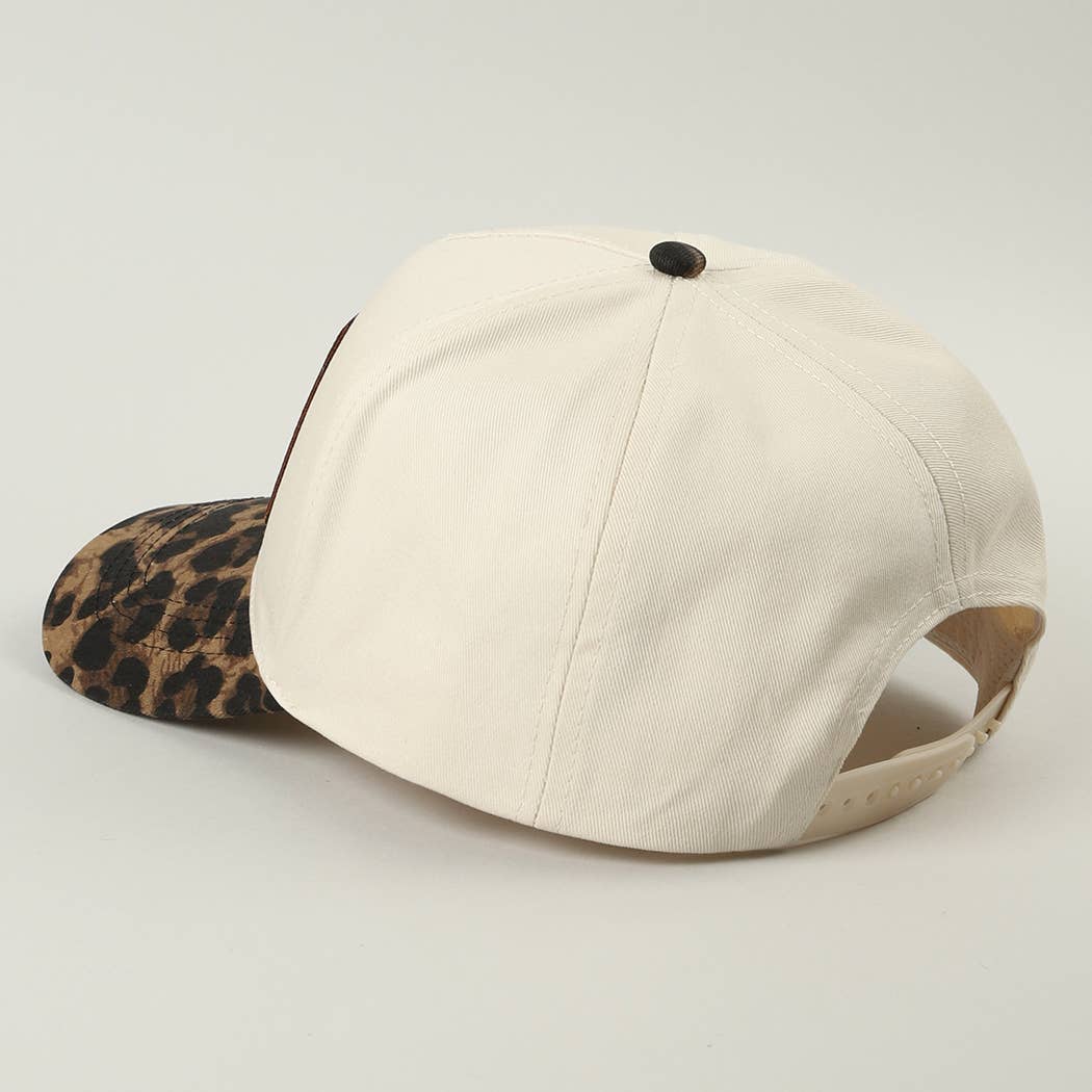 Pick Up - Howdy Darlin' Embroidered Leopard Brim Trucker Hat