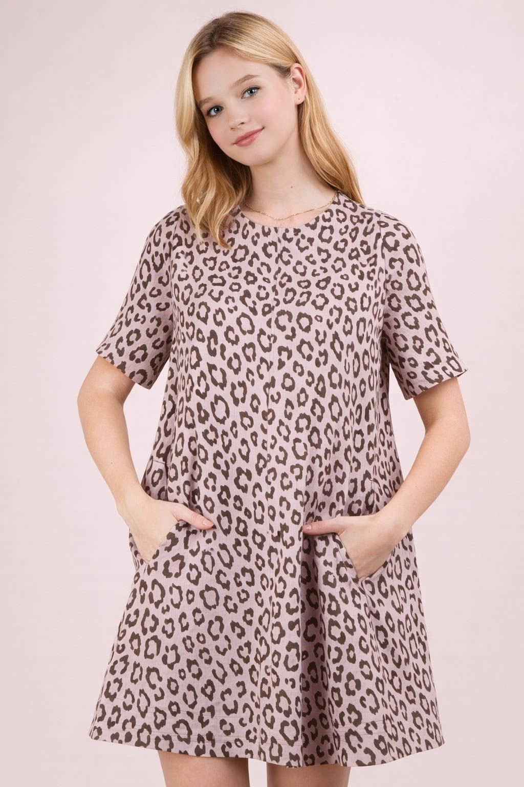 Pick Up - Leopard Printed Comfy Mini Dress