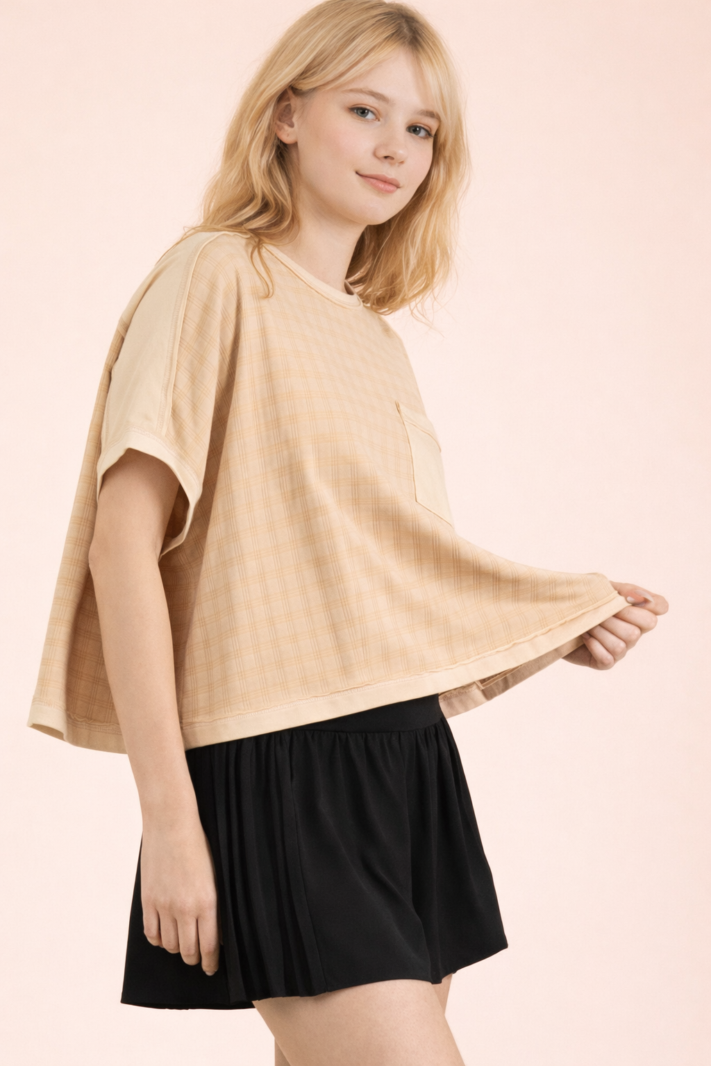 Pick Up - Dolman Sleeve Textured Knit Casual Top